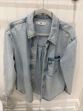 Mango Pale Blue Washed Denim Jacket